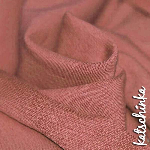 Sommersweat Stoff bordeaux als Meterware – elastischer French Terry Sweatstoff